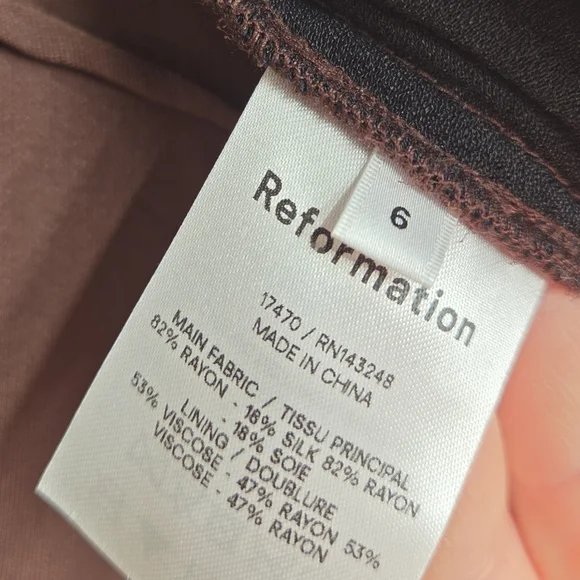 Reformation Wes Velvet Wide Leg Pants In Chestnut - Picture 14 of 16